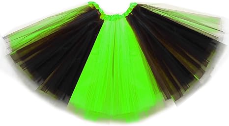 Photo 1 of Green and Black Tutu Tulle Skirt for Girls Women, Kids Adult Green Halloween Cosplay Tutu Outfit Party Dress Up