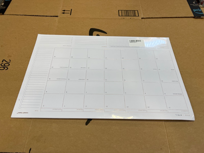 Photo 2 of russell+hazel 2022-2023 Monthly Desktop Calendar, Office Supplies, with Habit Tracker, 17''x11'', 15 Sheets, White, 91642