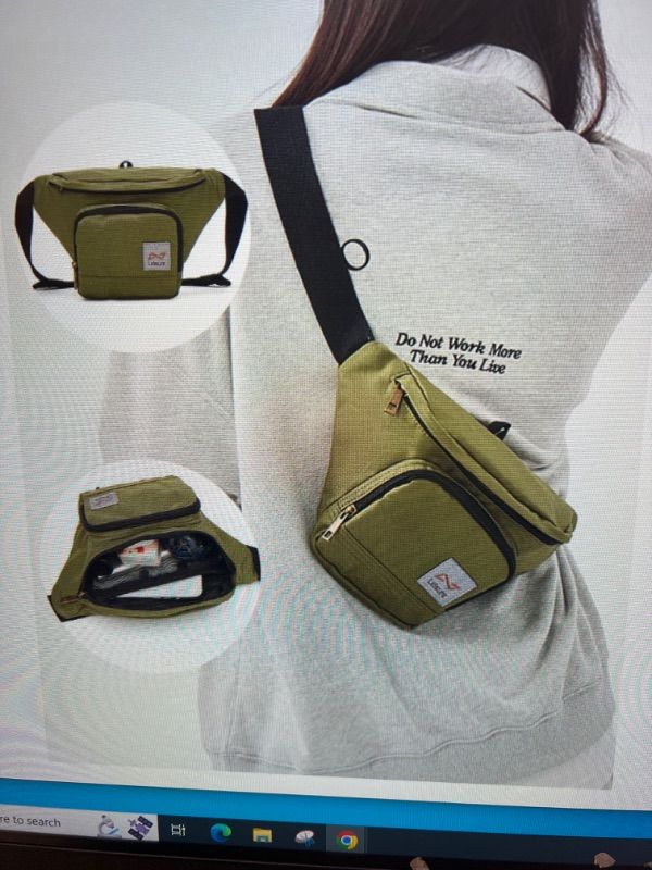 Photo 1 of Large Crossbody Fanny Pack with 2-Zipper Pockets,Lightweight Trendy Waist Bag with Adjustable Strap, Gift