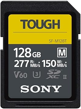 Photo 1 of Sony TOUGH-M series SDXC UHS-II Card 128GB, V60, CL10, U3, Max R277MB/S, W150MB/S (SF-M128T/T1)