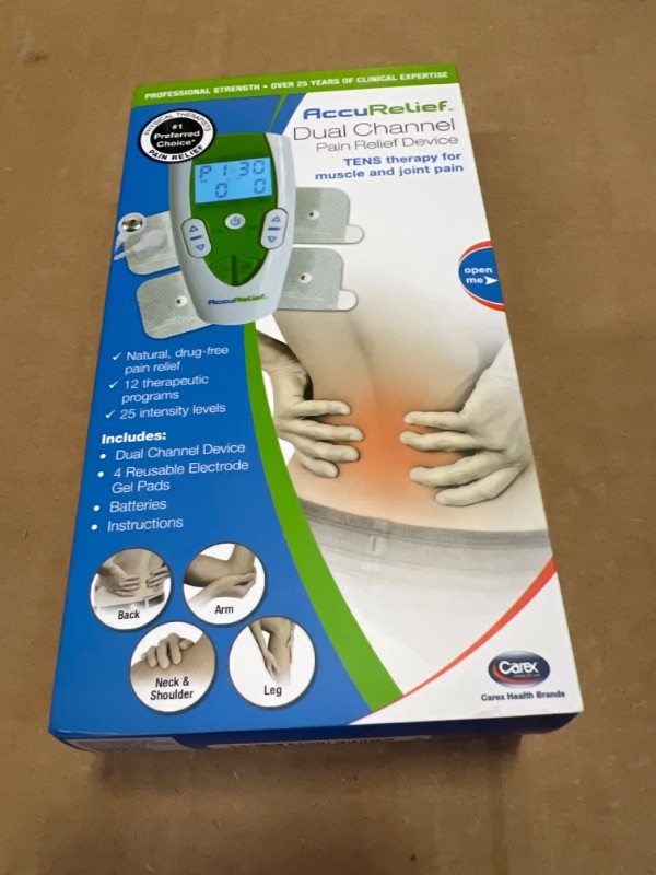 Photo 2 of AccuRelief TENS Unit Pain Relief System - Muscle Stimulator For Pain Relief From Back Pain, Neck Pain, And Other Body Pains - Clinical Strength OTC Approved