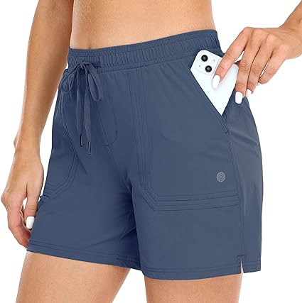 Photo 1 of   SIZE  LARGE   AMXDM Women's Hiking Shorts, Golf Running Shorts Quick Dry Workout Summer Sports Shorts with Lightweight Pocket