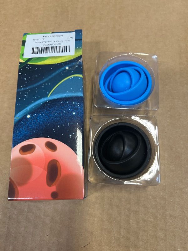 Photo 2 of 2 Pack Gyroscope Fidget, Fidget Spinner Ball Multilayer Infinite Flip Toy Fingertip Gyro 3D Decompression Ball Educational Mini Gadget Focus Desk Toy (Blue W+Black W