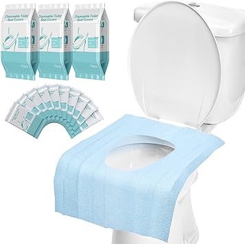 Photo 1 of 30 Pack Toilet Seat Covers Disposable100% Waterproof XL Individually Wrapped Disposable Toilet Seat Covers for Adults and Kids Potty Training, Travel Accessories for Public Restrooms Airplane Camping
