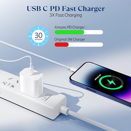 Photo 1 of i Phone Charger Fast Charging [MFi Certified], 4 Pack 20W PD USB C Wall Charger Block with 6FT Type-C to Lightning Cables Compatible with iPhone 14/13/ 12/11/ XS/XR/X/ 8 /iPad,White