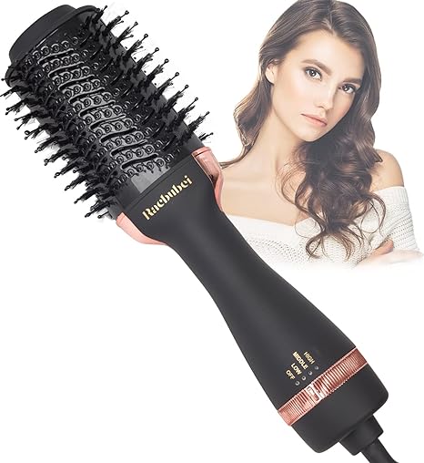 Photo 1 of Hair Dryer Brush,Hot Air Brush, Blow Dryer bruch,One Step Hair Dryer and Volumizer with Salon Negative Ionic for Straightening, Professional Brush Hair Dryers for Men and Women (Black)