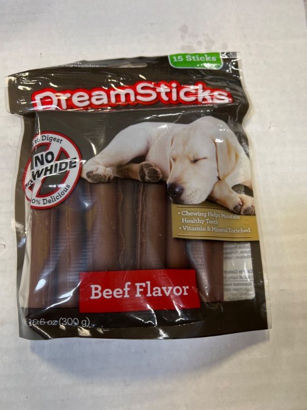 Photo 2 of    05-03-2025         DreamBone DreamSticks, Rawhide Free Dog Chew Sticks Made with Real Beef and Vegetables, 15 Sticks Beef 15 Count (Pack of 1)