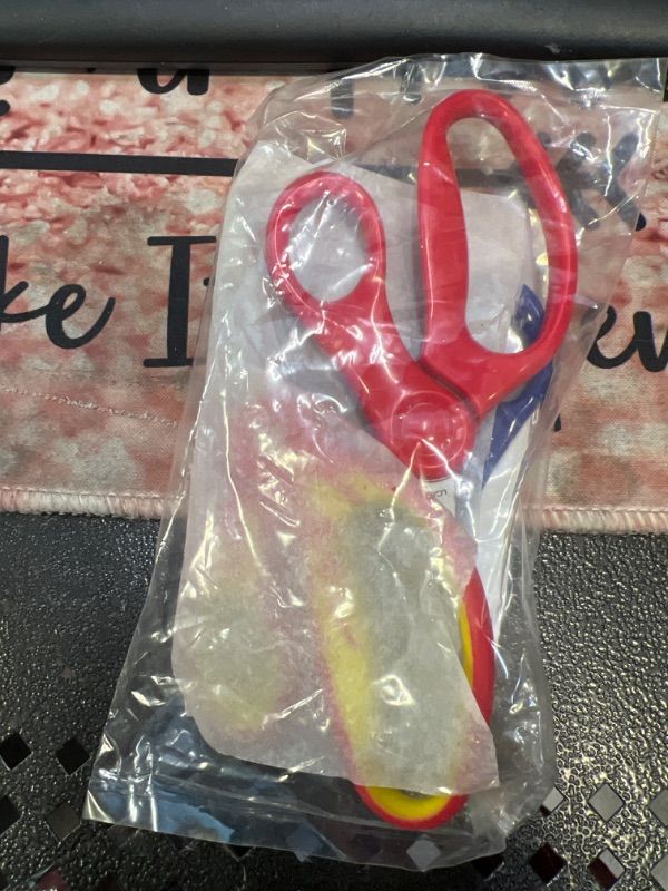 Photo 1 of Fiskars Kids Scissors Pointed-Tip, 3 Pack, Red, Blue, and Red Yellow Lightening