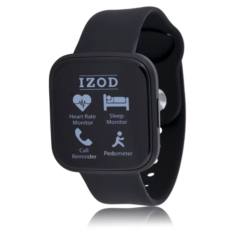 Photo 1 of IZOD Unisex Smart Watch with Silicone Strap in Black IZO9397BU