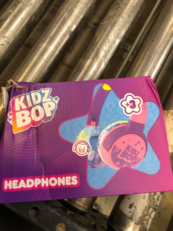 Photo 2 of Kidz Bop Wired Headphones for Kids | Microphone | 3.5mm Plug | Volume Limiting 85dB/94dB | Soft Pads | Adjustable | School Use | Christmas 2023 Present | Gift 3 4 5 6 7 8+ Year Old Girls Boys Toddlers Pink/Purple