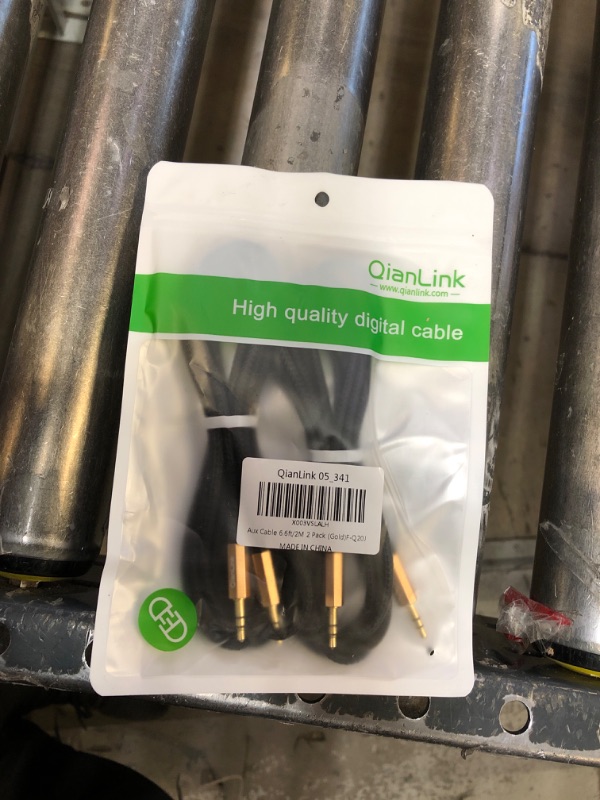 Photo 1 of 2 Pack AUX Cable,Auxiliary Cable?6.6ft/2m, Hi-Fi Sound? 3.5mm TRS Auxiliary Audio Cable Nylon Braided Aux Cord Compatible with Car,Home Stereos,Speaker,iPod iPad,Headphones,Sony,Echo Dot (Gold)