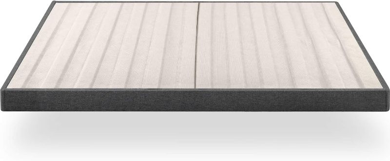 Photo 1 of ZINUS Upholstered Metal and Wood Box Spring / 4 Inch Mattress Foundation / Easy Assembly / Fabric Paneled Design, King 4 Inch Mattress Foundation King
