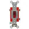 Photo 1 of 20 Amp Industrial Grade Heavy Duty Single-Pole Pilot Light Toggle Switch, Red
