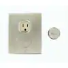 Photo 1 of 15 Amp Commercial Grade Self Grounding Duplex Outlet Floor Box, Ivory/Nickel
