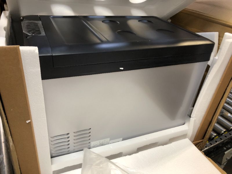 Photo 2 of 1.4 cu. ft. Portable Outdoor Refrigerator Carbon Steel Car Refrigerator 12-Volt in Silver

