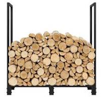 Photo 1 of 4 ft. Black Steel Firewood Rack
