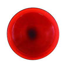 Photo 1 of 12.5 in. Dia Red Reflective Crackle Glass Birdbath Bowl
