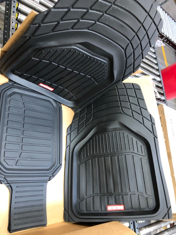 Photo 2 of Motor Trend 943-BK FlexTough Defender Car Floor Mats -Next Generation Deep Dish Heavy Duty Contour Liners for Car SUV Truck & Van-All Weather Protection, Trim to Fit Most Vehicles Black