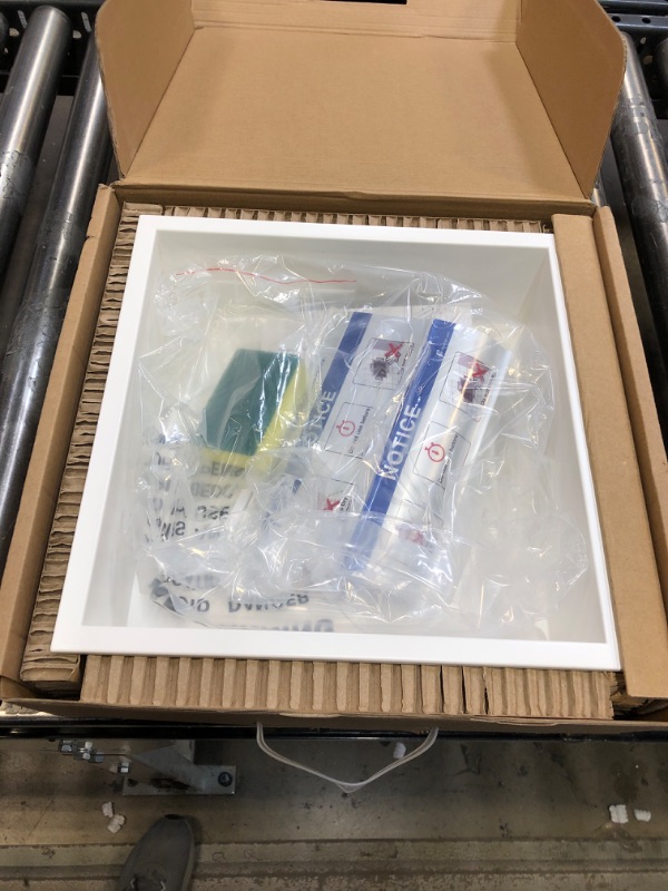 Photo 1 of Neodrain No Tile Shower Niche, Insert Storage Shower Shelf (Outside Size 13.1”X13.1“)(Inner Size 12" X 12"), Stainless Steel Wall Niche No Tiled Recessed Niche Shower for Storage, (White) 12X12In White