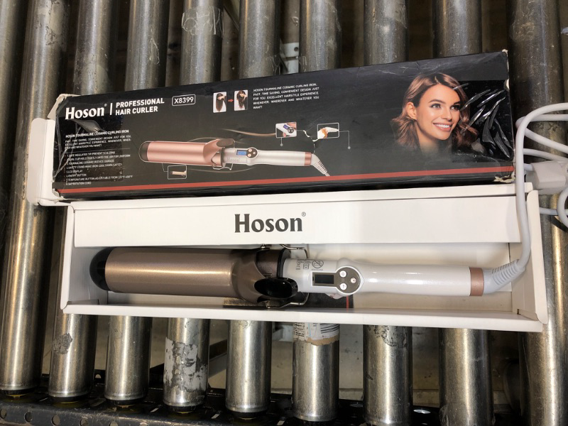 Photo 2 of Hoson 2 Inch Curling Iron Large Barrel, Long Barrel Curling Wand Dual Voltage, Ceramic Tourmaline Coating with LCD Display, Glove Include 2 inches