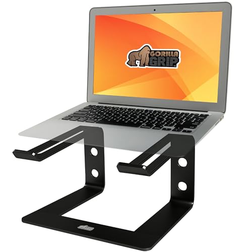 Photo 1 of Gorilla Grip Laptop Stand for Desk, Slip-Resistant Supportive Computer Riser, Sturdy Aluminum Metal Stands for Desks, Mount Lifter Holds 10 to 15.6”
