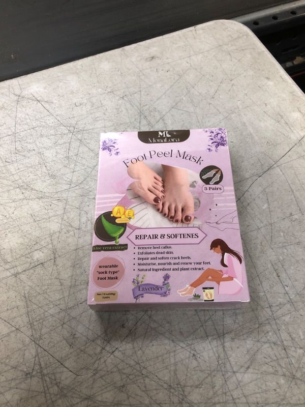 Photo 2 of 
MonaLora Foot Peel Mask - 3 Packs, Exfoliating Foot Care Mask Make Feet Baby Soft Skin, Foot Exfoliator Repair Dry Cracked Feet, Peeling Away Dead Skin, Calluses - Lavender
