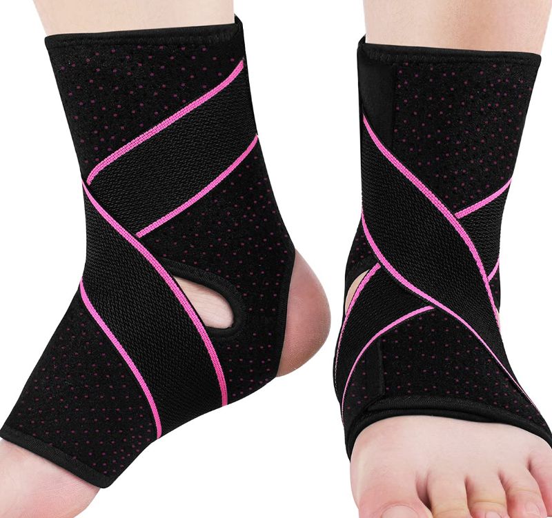 Photo 1 of Ankle brace, 2PCS Adjustable Ankle Braces for Women & Men, Ease Swelling, Provides Effecitve Ankle Support Protection, Skin Friendly and Breathable Ankle Brace for Sprained Ankle, Speed Recovery
