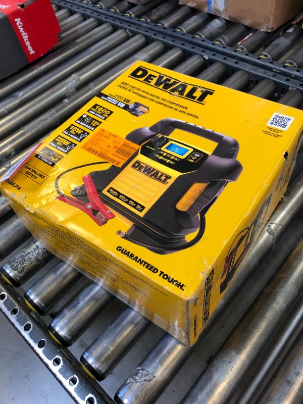 Photo 1 of DEWALT DXAEJ14-Type2 Digital Portable Power Station Jump Starter - 1600 Peak Amps with 120 PSI Compressor, AC Charging Cube, 15W USB-A and 25W USB-C Power for Electronic Devices 1600 Amps