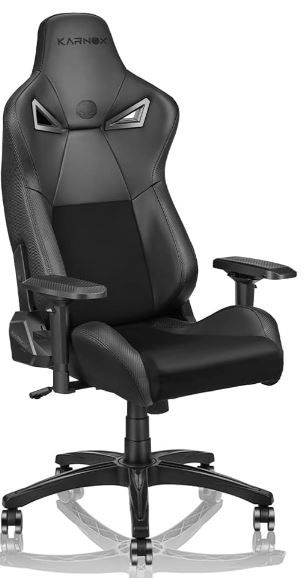 Photo 1 of KARNOX Ergonomic Gaming Chair,Adjustable Office Computer Chair with Lumbar Support,Tall Back Swivel Chair with Headrest and Armrest,Comfortable Reclining Video Desk Chair with Suede Padded Seat-Black
