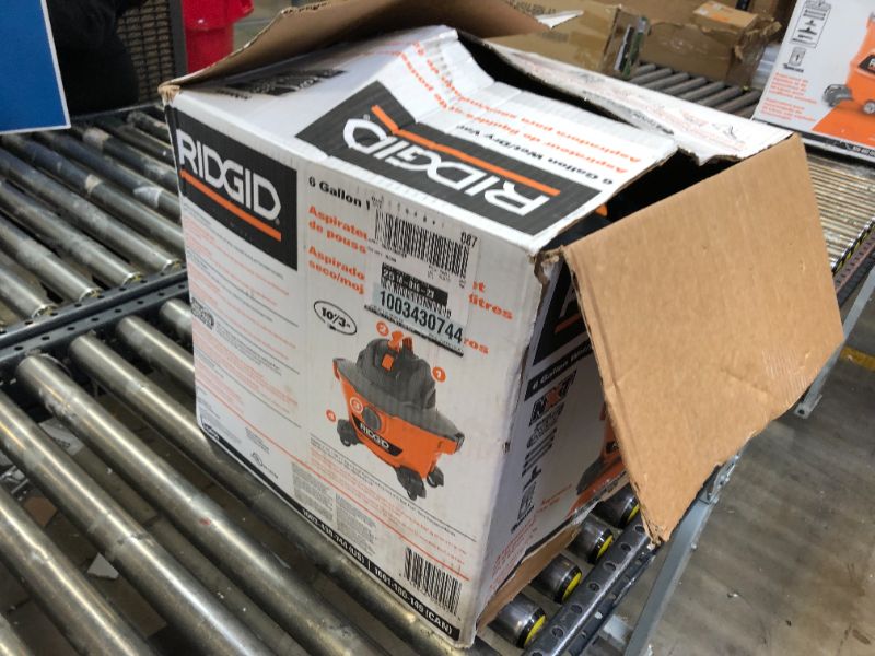 Photo 5 of RIDGID 6 Gallon 3.5 Peak HP NXT Wet/Dry Shop Vacuum with Filter, Locking Hose and Accessories, Oranges/Peaches
