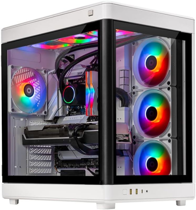 Photo 1 of Skytech Gaming Prism Gaming PC, Ryzen 9 7950X3D 4.2 GHz, RTX 4090, 2TB NVME Gen4, 32GB DDR5 RAM RGB, 1000W Gold ATX 3.0 PSU, Wi-Fi, Win 11 Home, RGB Keyboard and RGBMouse Included
NO RAM, UNABLE TO CHECK IF FUNCTIONAL WITHOUT IT, PARTS ONLY, DAMAGED CASE,