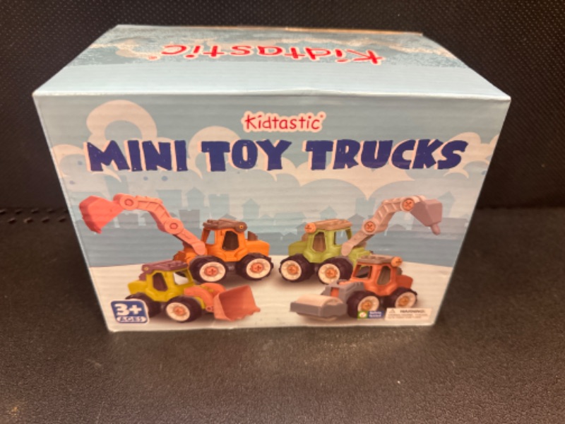 Photo 2 of Kidtastic 4 Pack Vehicles Toys Take Apart STEM Learning Construction for Age 3, 4, 5, Bulldozer, Excavator, Digger, Roller, Toddler Tractor Toys, Take Apart Toys for Boys, Build a Truck, Screwdrivers