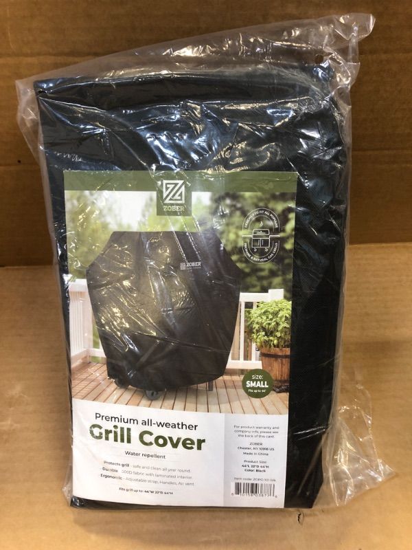 Photo 2 of Zober BBQ Grill Cover - 44 Inch Waterproof Double Layered Fits Weber Gas Grill Cover Charbroil Grill & Smoker - Gas Grill Covers w/Air Vents, Dual Handles - 600D Oxford Fabric, Black 44 Inch Black