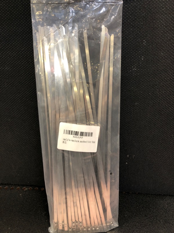 Photo 2 of Metal Zip Ties - Heavy Duty Self-Locking Stainless Steel Cable Ties for Machinery, Vehicles, Farms, Pipes and More (11.8 inch, 100pcs)