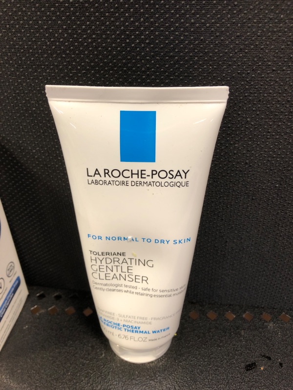 Photo 2 of   exp 04-2026    La Roche-Posay Toleriane Hydrating Gentle Face Cleanser, Daily Facial Cleanser with Niacinamide and Ceramides for Sensitive Skin, Moisturizing Face Wash for Normal to Dry Skin, Fragrance Free 6.76 Fl Oz