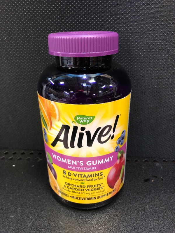 Photo 2 of exp    07-2025     Nature's Way Alive! Women's Gummy Multivitamins, Full B-Vitamin Complex, Supports Heart Health*, Mixed Berry Flavored, 130 Gummies 130 Count (Pack of 1)