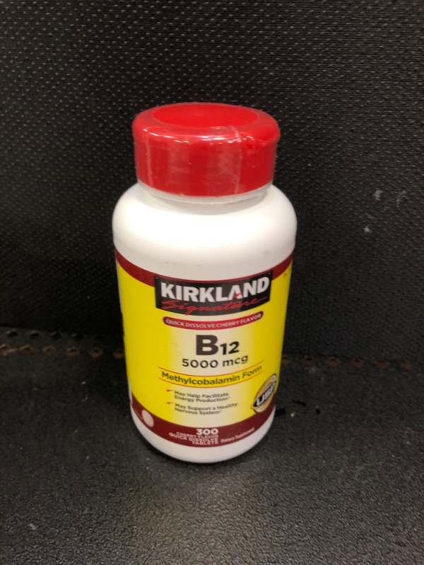 Photo 2 of exp  03-2025     Kirkland Signature Quick Dissolve B-12 5000 mcg., 300 Tablets