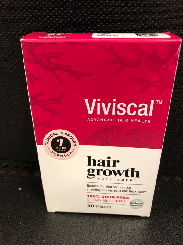 Photo 2 of    exp   08-2026    Viviscal Hair Growth Supplements for Women to Grow Thicker, Fuller Hair, Clinically Proven with Proprietary Collagen Complex, 60 Count (Pack of 1), 1 Month Supply