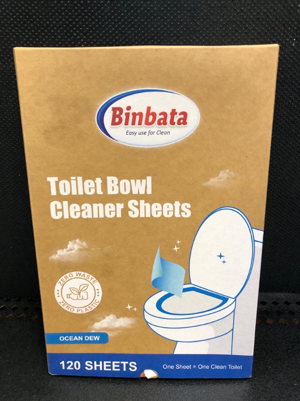 Photo 2 of Binbata Eco Friendly Toilet Cleaners 120 Strips Quick Foaming Toilet Cleaner Sheets, Efficiently Remove Stains with Ocean Dew Scent, Safe Neutral Toilet Cleaning Strips, Plastic Free Biodegradable 1 Count (Pack of 120)