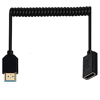 Photo 1 of AWADUO HDMI 2.1 Cable Male to Female Extension Cord, Ultra Spring High Speed HDMI Coiled 8K@60Hz 4k@120Hz Compatible with Monitor/Projector(Male to Female)