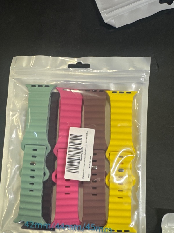 Photo 1 of 5 Pack Ocean Silicone Bands Compatible with Apple Watch Band 38mm 40mm 41mm 42mm 44mm 45mm 49mm, Sport Breathable Strap Adjustable Wristband for iWatch Ultra Series 8/7/SE/6/5/4/3/2/1 Women Men