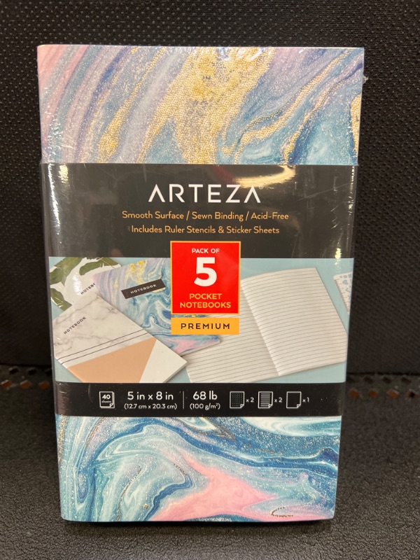 Photo 1 of ARTEZA Small Pocket Notebook Set, 5 Pcs, 5 x 8 inches
