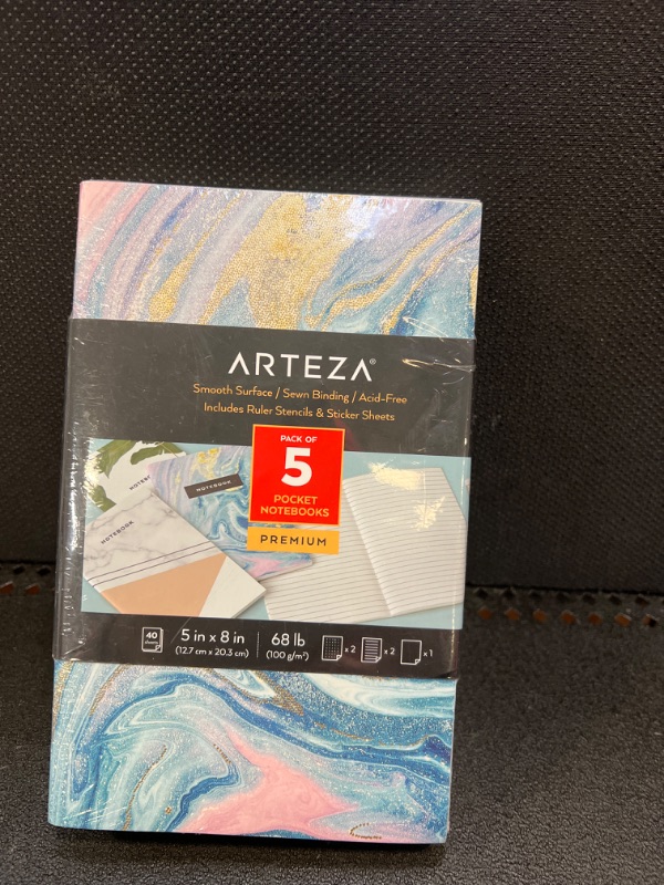 Photo 1 of ARTEZA Small Pocket Notebook Set, 5 Pcs, 5 x 8 inches