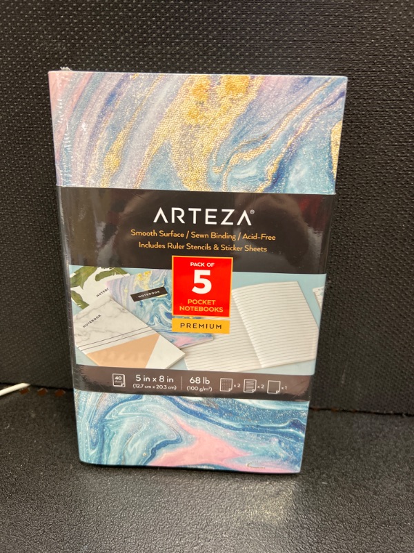 Photo 1 of ARTEZA Small Pocket Notebook Set, 5 Pcs, 5 x 8 inches