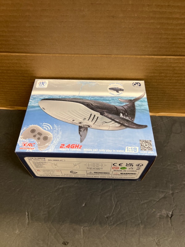 Photo 2 of 2.4Ghz Remote Control Whale Shark Toys for Boys Kids, 1:18 Scale High Simulation Whale Shark for Pool, Electric RC Whale Shark Fish Toys with Light & Spray Water Function for 4 5 6 7 8 9 Year olds Kid