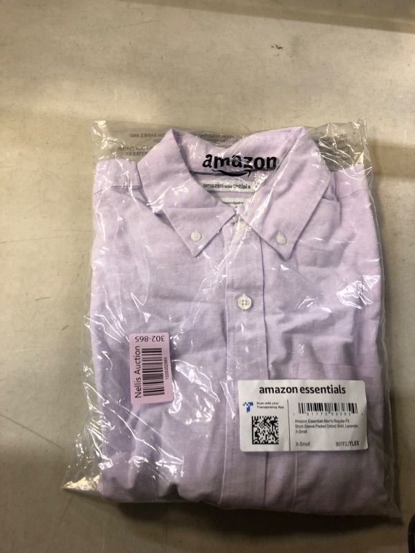 Photo 2 of Amazon Essentials Men's Regular-Fit Short-Sleeve Pocket Oxford Shirt X-Small Lavender