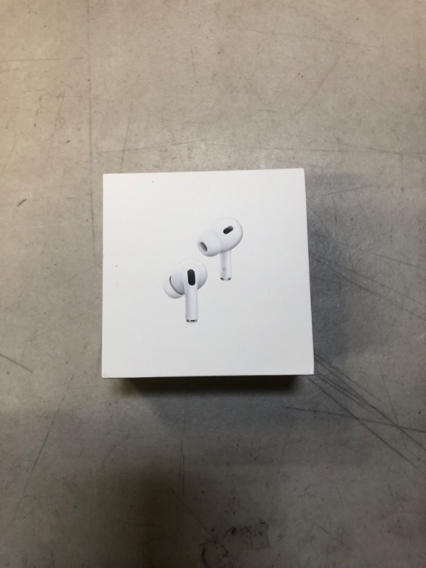 Photo 2 of Apple AirPods Pro (2nd Generation) Wireless Earbuds, Up to 2X More Active Noise Cancelling, Adaptive Transparency, Personalized Spatial Audio, MagSafe Charging Case, Bluetooth Headphones for iPhone --- sealed 