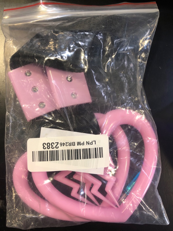 Photo 2 of 2 PCS Car Warning Hanging Ring, Nylon Plastic Material Hollow Heart-shaped Rear Bumper Pendant, Hand-pull Ring Decorative Accessory in Car, Suitable for Most Car Models (Pink & Black) 2 PCS #Heart-shaped Pink & Black