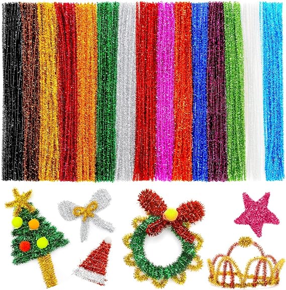 Photo 1 of 200pcs in 20 Glitter Colors, Pipe Cleaners,Glitter Pipe Cleaners, Chenille Stems, Pipe Cleaners for Crafts, Pipe Cleaner Crafts, Art and Craft Supplies.
