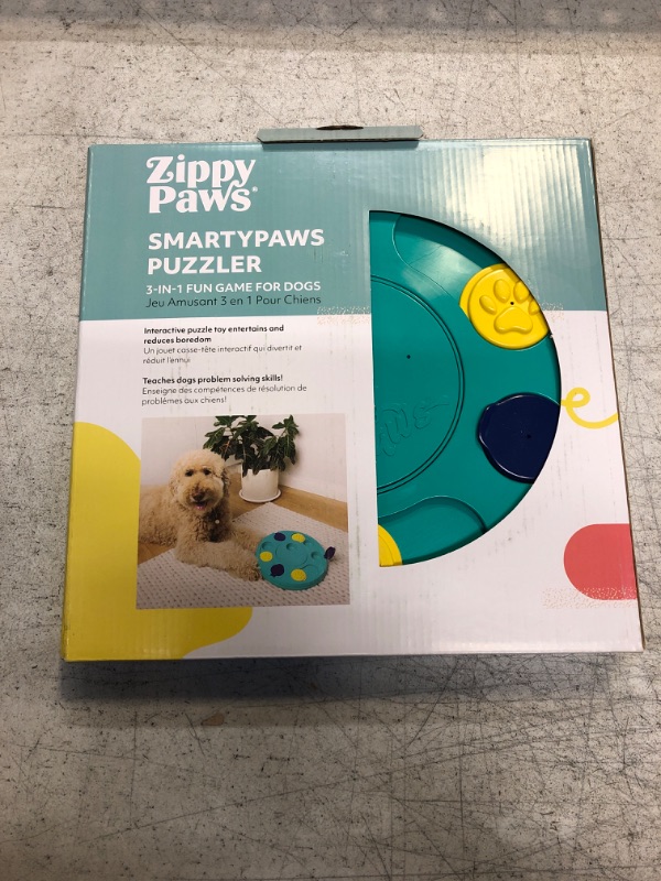 Photo 2 of ZippyPaws - SmartyPaws - Puzzler Dog Toy - 3 in 1 Interactive Dog Toy Puzzle, Teaches Problem Solving Skills, Teal